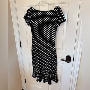 Vintage styled dress polka dot Vfemage brand M black/white